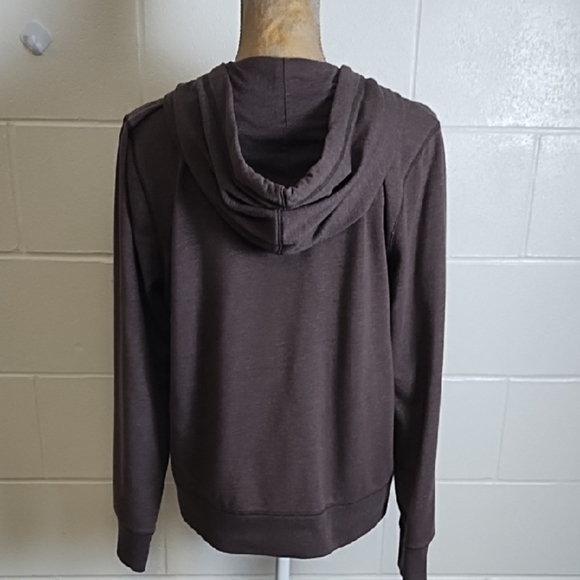 Soft Brown Casual Zip Front Hoodie Jacket - Picture 2 of 10